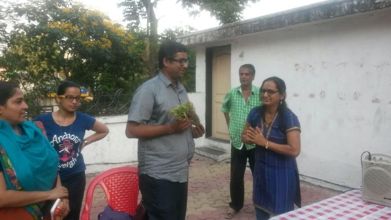 With students and well-wishers
