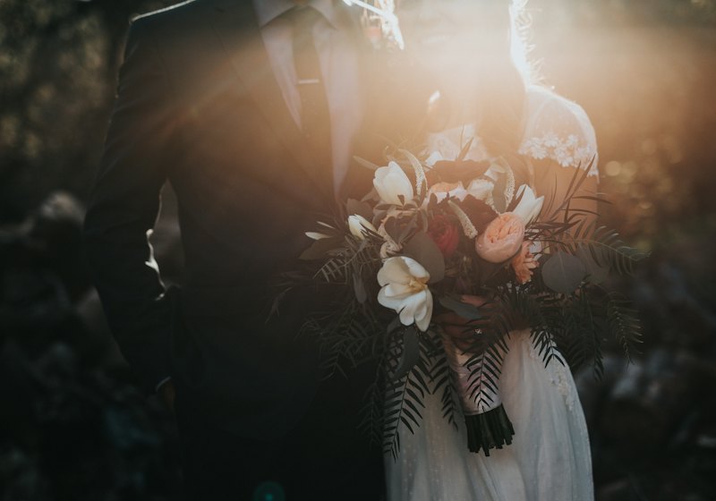 Bride holding a bouquet of flowers
